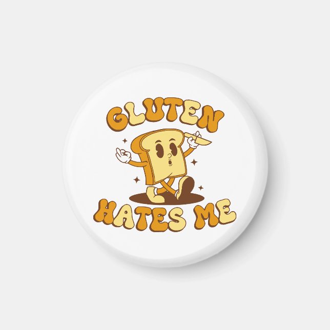 Gluten Hates Me Magnet (Front)