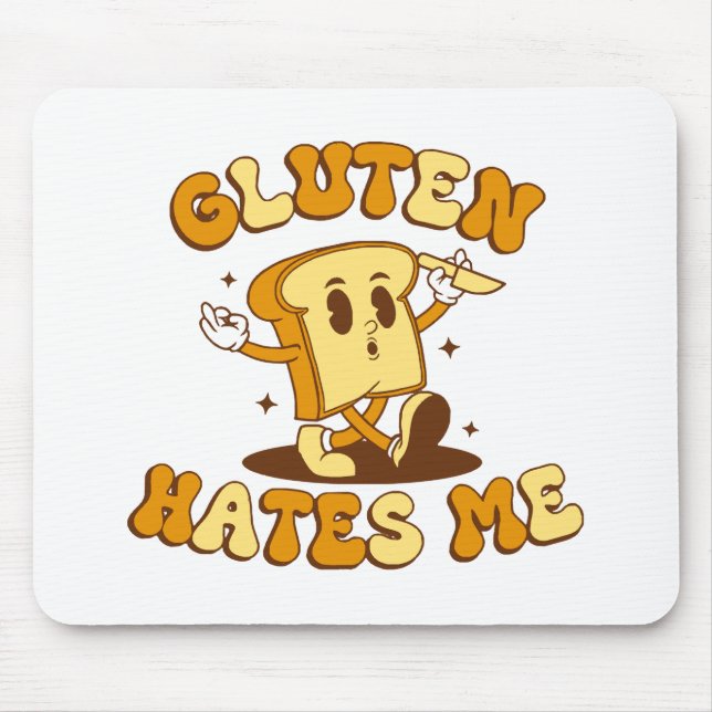 Gluten Hates Me Mouse Mat (Front)
