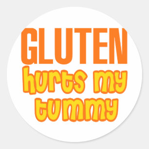 Gluten Hurts My Tummy Classic Round Sticker
