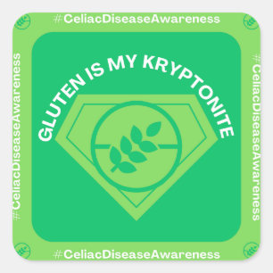 Gluten is My Kryptonite Square Sticker
