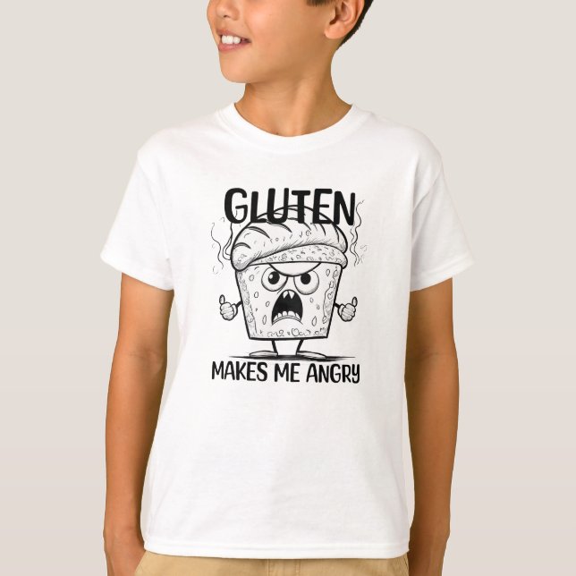 Gluten Makes Me Angry T-Shirt (Front)