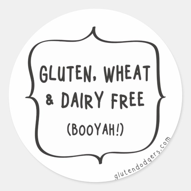 Gluten, Wheat & Dairy Free Stickers (Front)