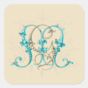 GM MG Monogram Square Sticker