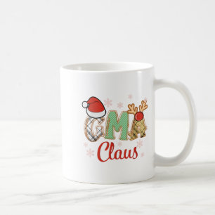Gma Claus Santa Hat Reindeer Plaid Christmas Pajam Coffee Mug