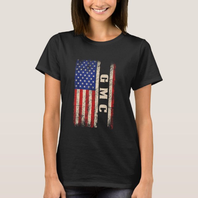 GMC Last Name Shirt GMC Name American Flag (Front)