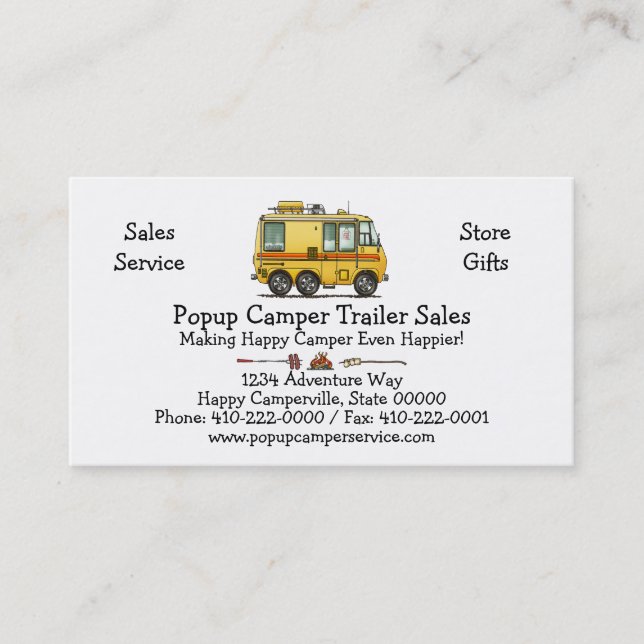 GMC Motor Home RV Business Card (Front)
