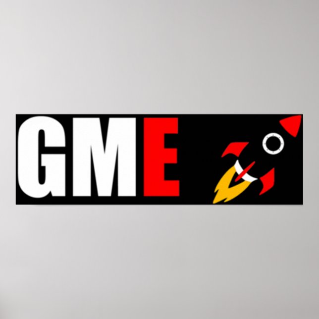 GME Gamestop To The Moon Rocket Emoji Poster (Front)