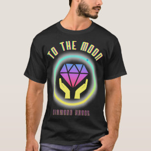 GME Stock to the moon diamond hands neon Graphic T-Shirt