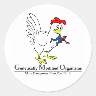 GMO Chicken Classic Round Sticker