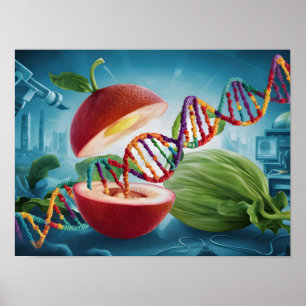 GMO Food and Genetically Modified Crops Poster