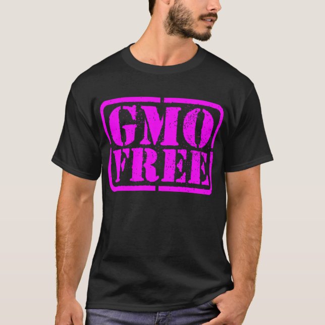 GMO Free - Magenta T-Shirt (Front)