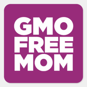 GMO FREE MOM (PURPLE) SQUARE STICKER