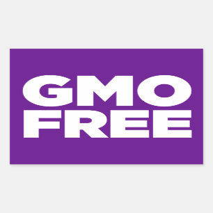 GMO FREE (PURPLE) RECTANGULAR STICKER
