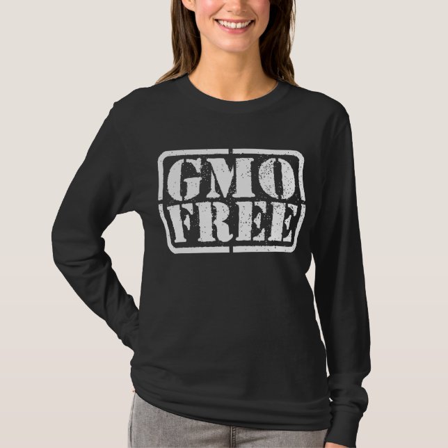 GMO Free - White T-Shirt (Front)