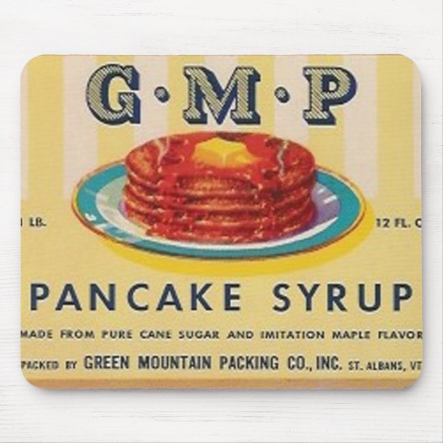 gmp pancake syrup label mousepad (Front)