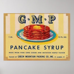 gmp pancake syrup label poster