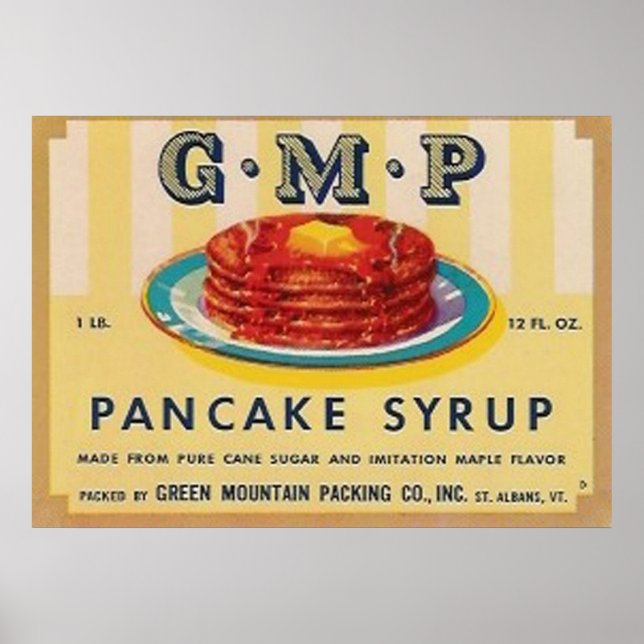 gmp pancake syrup label poster (Front)