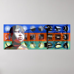 GMT 24 Heures Project Doll gradient colours Frame Poster