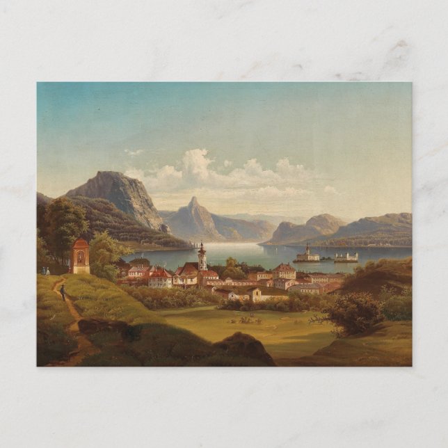 Gmunden mit Schloss Ort | Johann Wilhelm Jankowsky Postcard (Front)