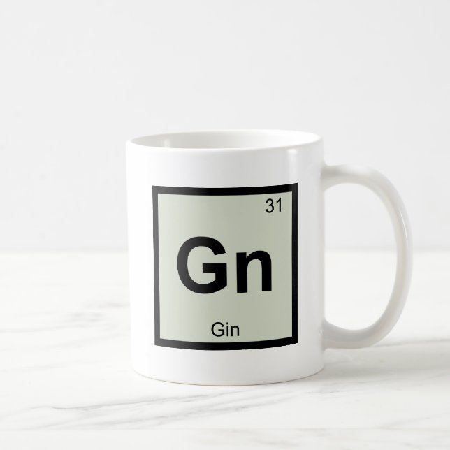 Gn - Gin Chemistry Periodic Table Symbol Coffee Mug (Right)