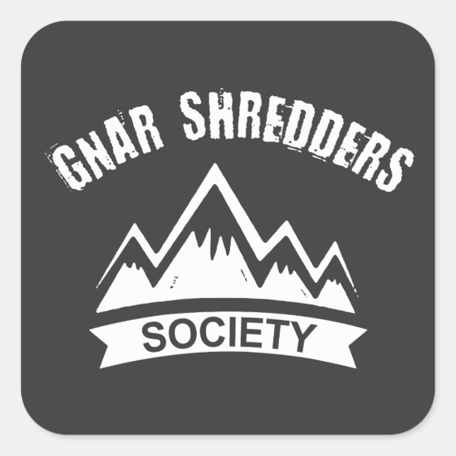 Gnar Shredders Society Square Sticker (Front)