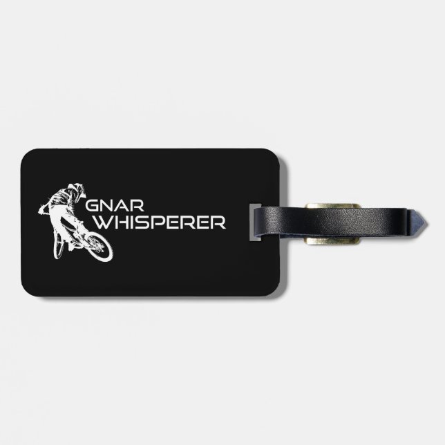 Gnar Whisperer Mountain Biking Luggage Tag (Back Horizontal)