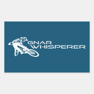 Gnar Whisperer Mountain Biking Rectangular Sticker
