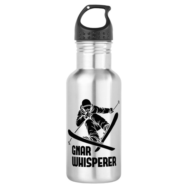 Gnar Whisperer Skiing 532 Ml Water Bottle (Front)