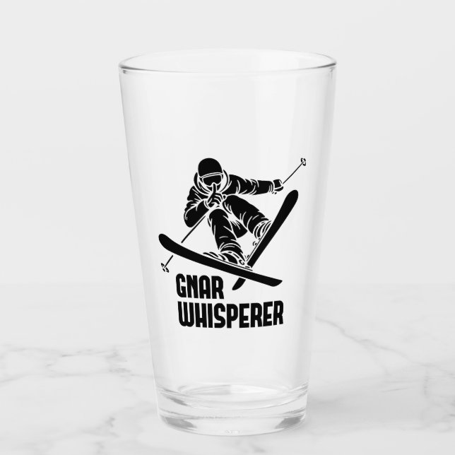 Gnar Whisperer Skiing Glass (Front)