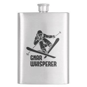 Gnar Whisperer Skiing Hip Flask