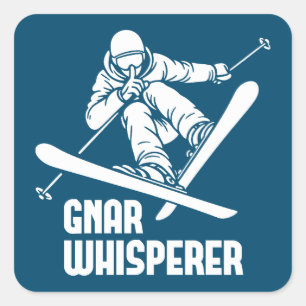 Gnar Whisperer Skiing Square Sticker