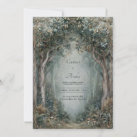 Gnarled Tree Archway Sage Green Misty Forest
