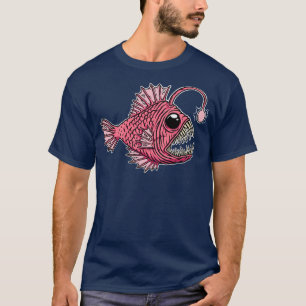 Gnarly Angler Fish Illustration Ugly Anglerfish De T-Shirt