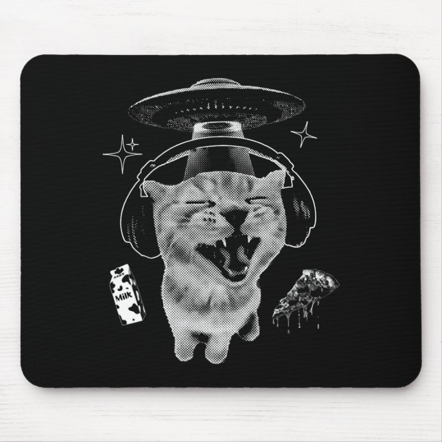 Gnarp Cat Silly Alien Cat Meme Brainrot Funny Meme Mouse Mat (Front)