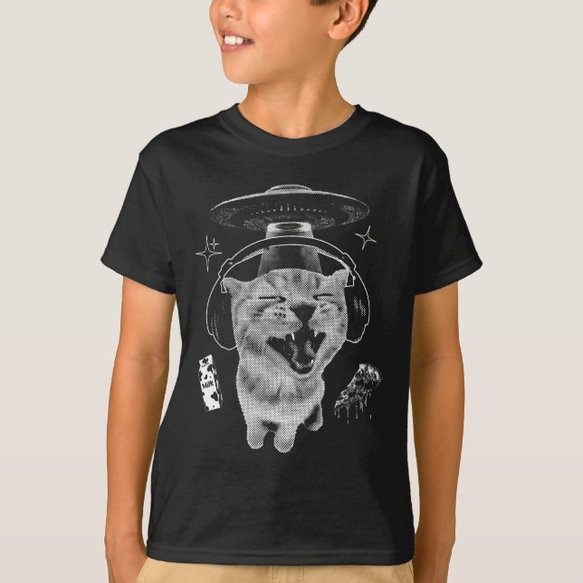 Gnarp Cat Silly Alien Cat Meme Brainrot Funny Meme T-Shirt (Front)