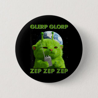 Gnarp Cat Silly Alien Cat Meme Brainrot Meme Funny 6 Cm Round Badge
