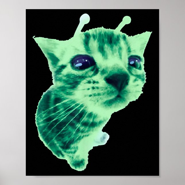 Gnarp Cat Silly Alien Cat Meme Brainrot Meme Funny Poster (Front)