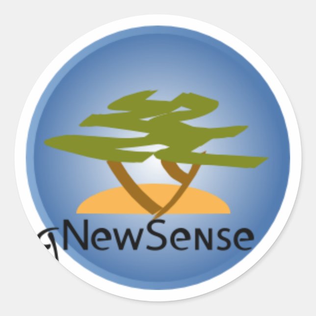 gnewsense classic round sticker (Front)