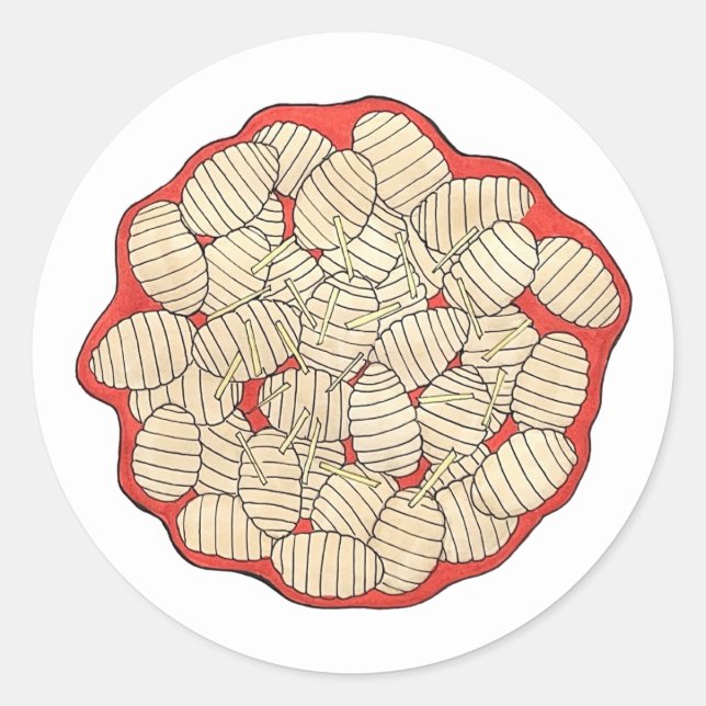 Gnocchi Italian Cuisine Food Potato Dumpling Pasta Classic Round Sticker (Front)