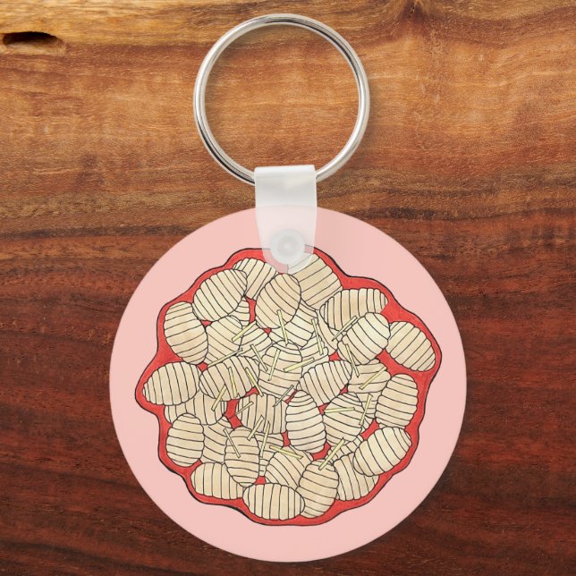 Gnocchi Italian Cuisine Food Potato Dumpling Pasta Key Ring (Back)