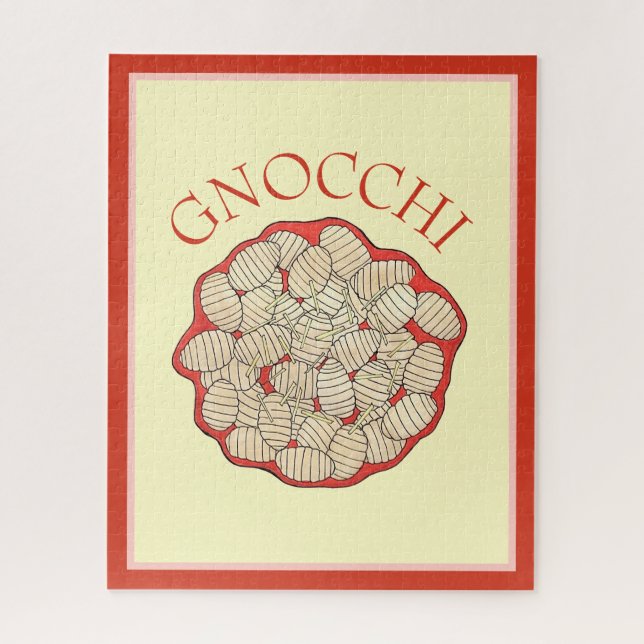 Gnocchi Pasta Homemade Italian Food Illustration Jigsaw Puzzle (Vertical)