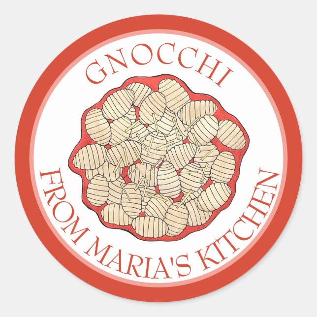 Gnocchi Pasta Homemade Italian Food Made With Love Classic Round Sticker (Front)