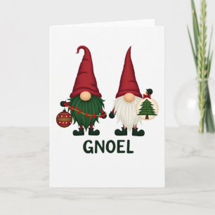 Gnoel Gnome Pun Funny Christmas Holiday Card