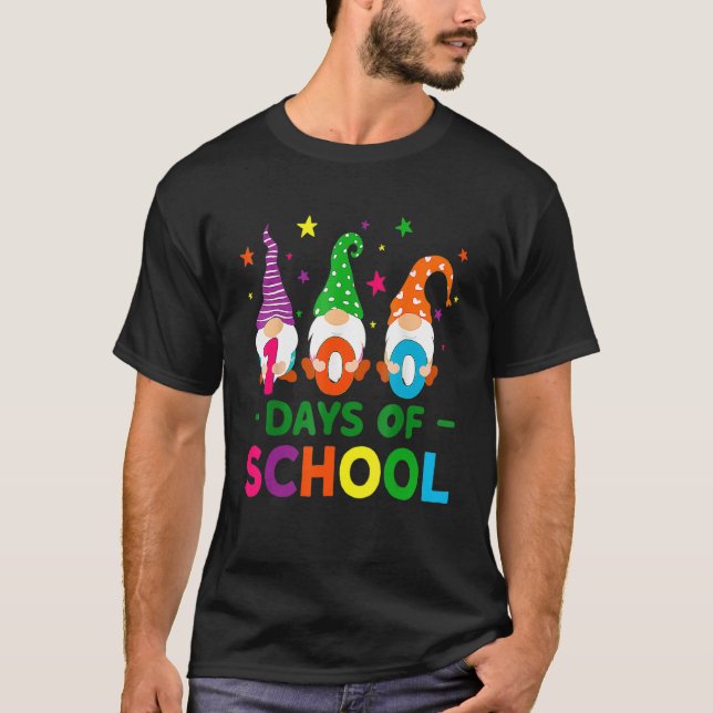 Gnome 100 Days Of School Gnomes Teacher Student Ki T-Shirt (Front)