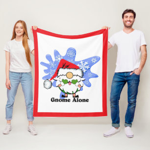 Gnome Alone Funny Christmas Movie Parody Red Green Fleece Blanket