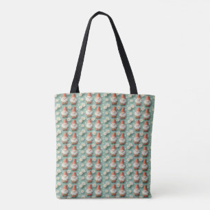 Gnome and Daisy Seamless Pattern Garden Design Tote Bag