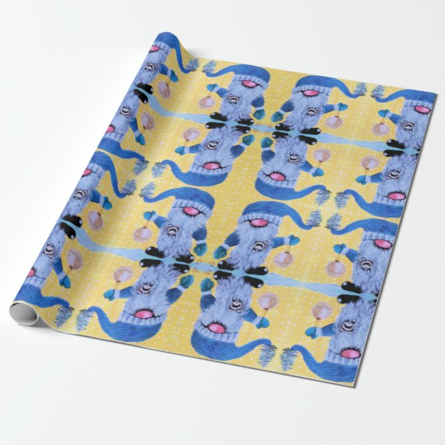 Gnome and Ferret Beard Wrapping Paper (Unrolled)