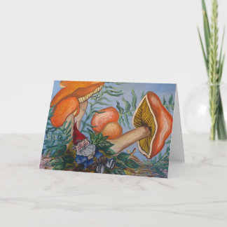 Gnome and Mushrooms Greeting Card