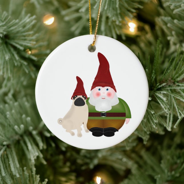 Gnome and Pug Gnome Ornament (Tree)
