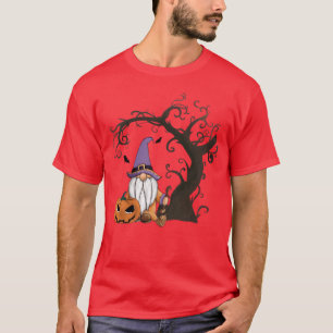 Gnome And Pumpkin Halloween girl T-Shirt